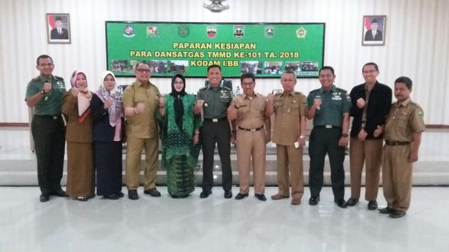 Paparan Dan Satgas TMMD/N ke 101 di Ruang Manunggal LT V Makodam I/Bukit Barisan