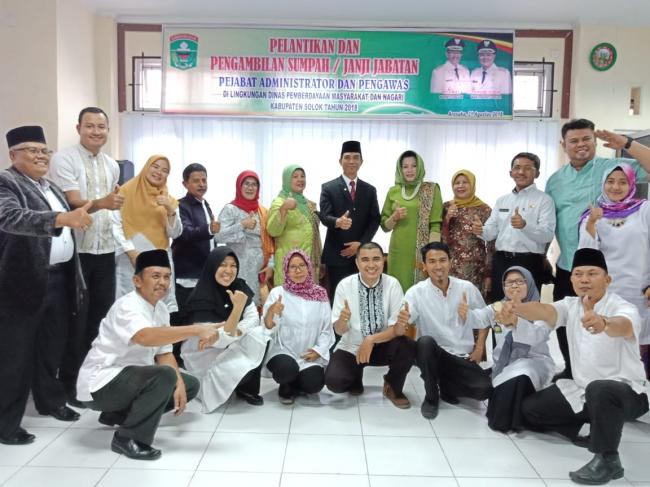 Pelantikan dan Pengambilan Sumpah/Janji Jabatan Pejabat DPMN Kab. Solok